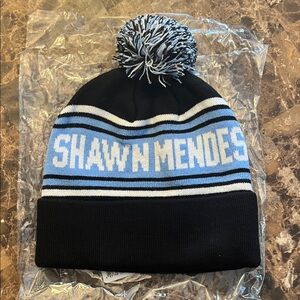 Black and Blue Shawn Mendes Beanie with Pom